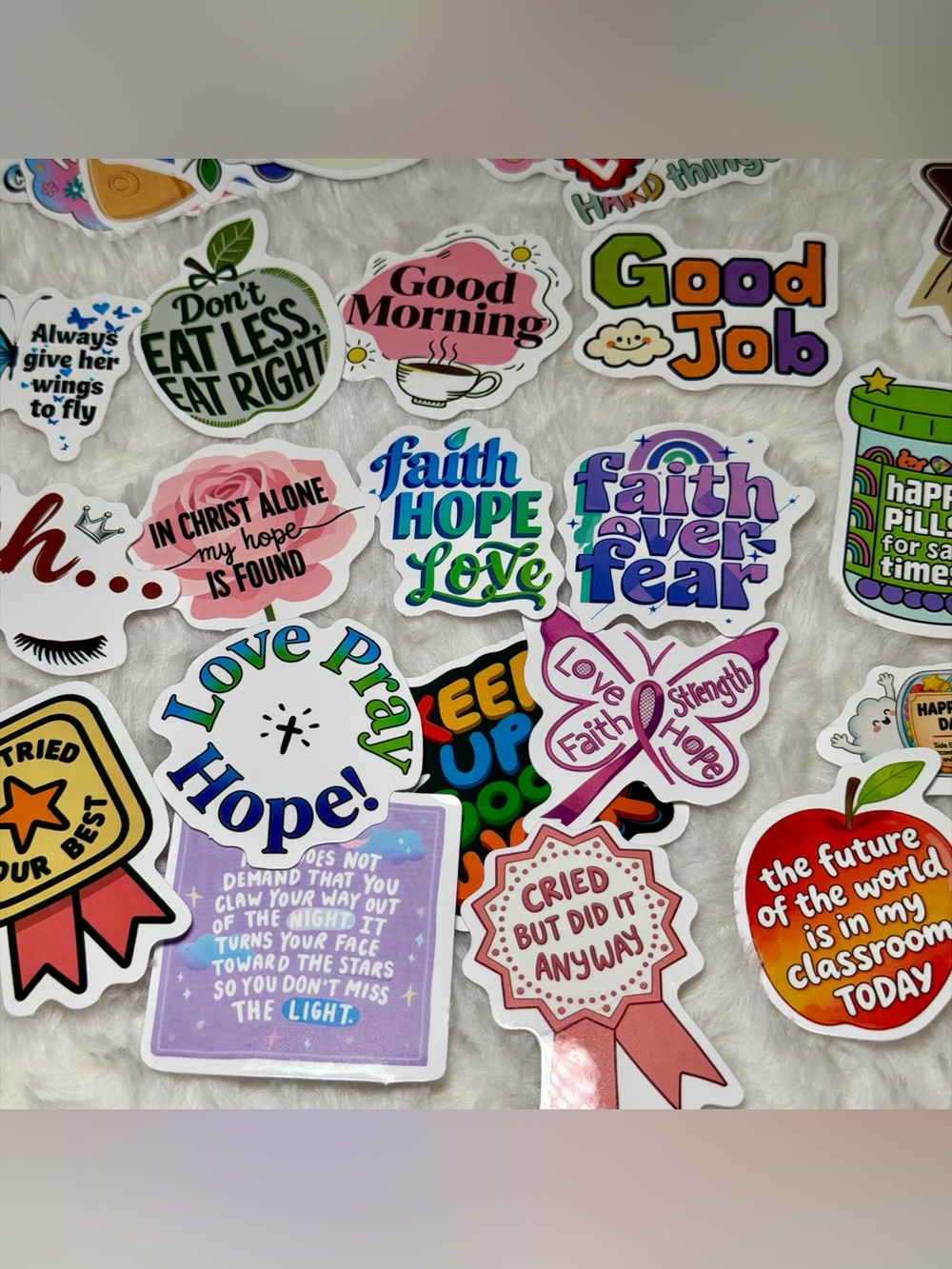 60 Piece Inspirational, Faith, Positivity, School Sticker Pack | Multicolor